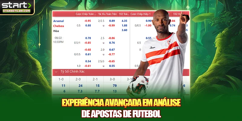 Experiência avançada em análise de apostas de futebol